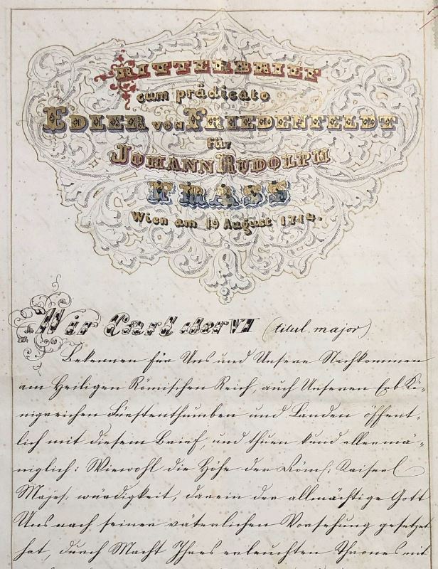 1714 Ritterbrief Johann Rudolf Frass von Freidenfeldt #0067.