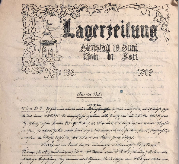 Lagerzeitung Mola di Bari, Dienstag 10. Juni 1919